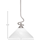 Capri One Light Pendant in Brushed Nickel with 16" White Marble Shade