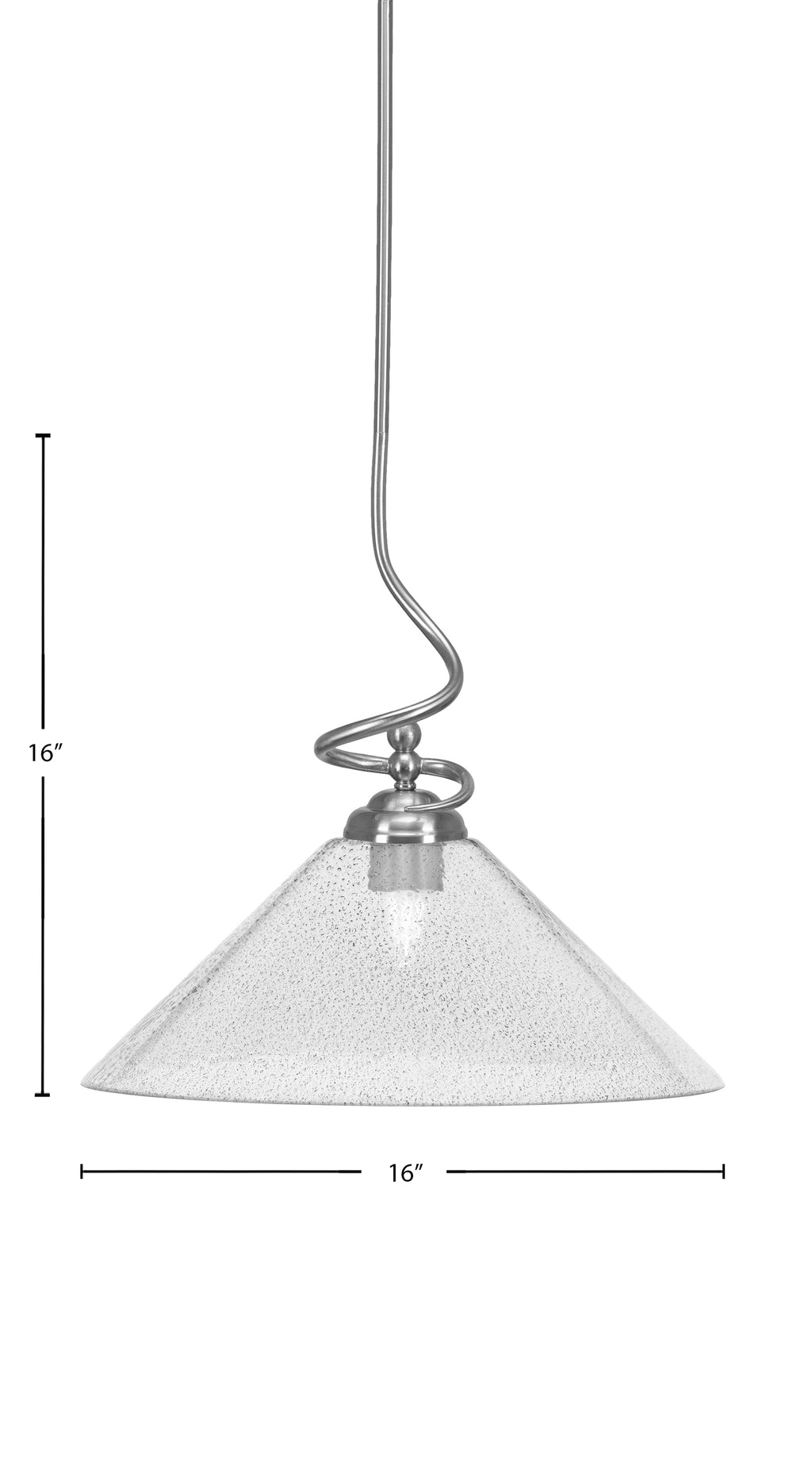Capri One Light Pendant in Brushed Nickel with 16" Smoke Bubble Shade