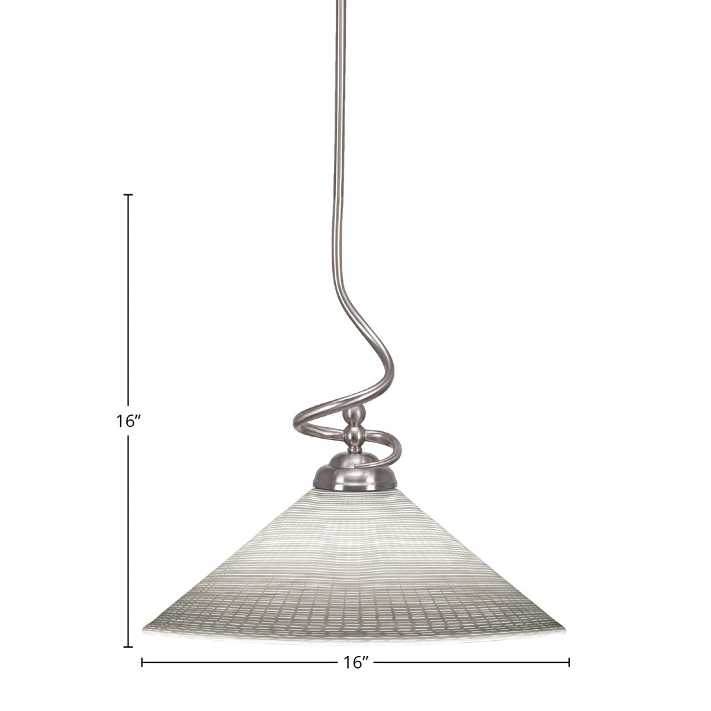 Capri One Light Pendant in Brushed Nickel with 16" White Matrix Shade