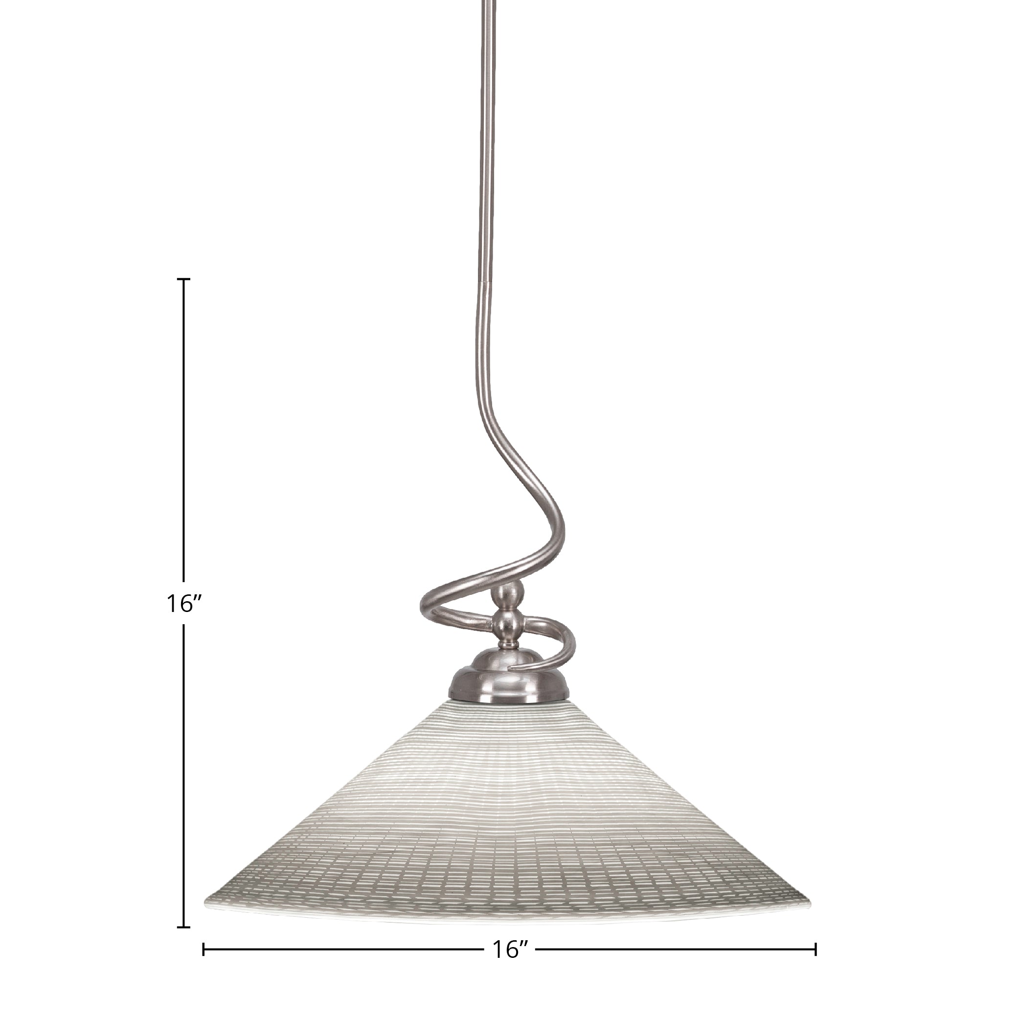 Capri One Light Pendant in Brushed Nickel with 16" White Matrix Shade