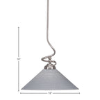 Capri One Light Pendant in Brushed Nickel with 16" Gray Matrix Shade