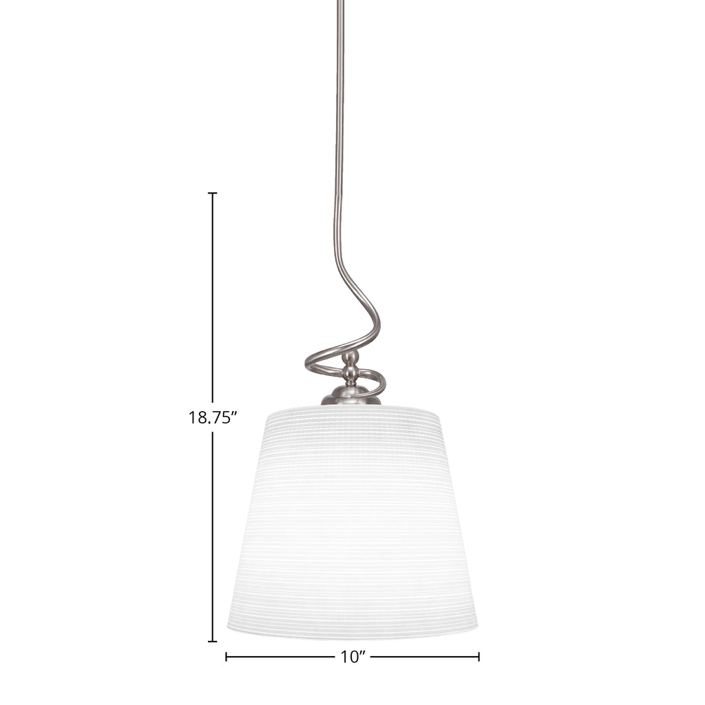 Capri One Light Pendant in Brushed Nickel with 10" White Matrix Shade
