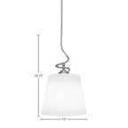 Capri One Light Pendant in Brushed Nickel with 10" White Matrix Shade