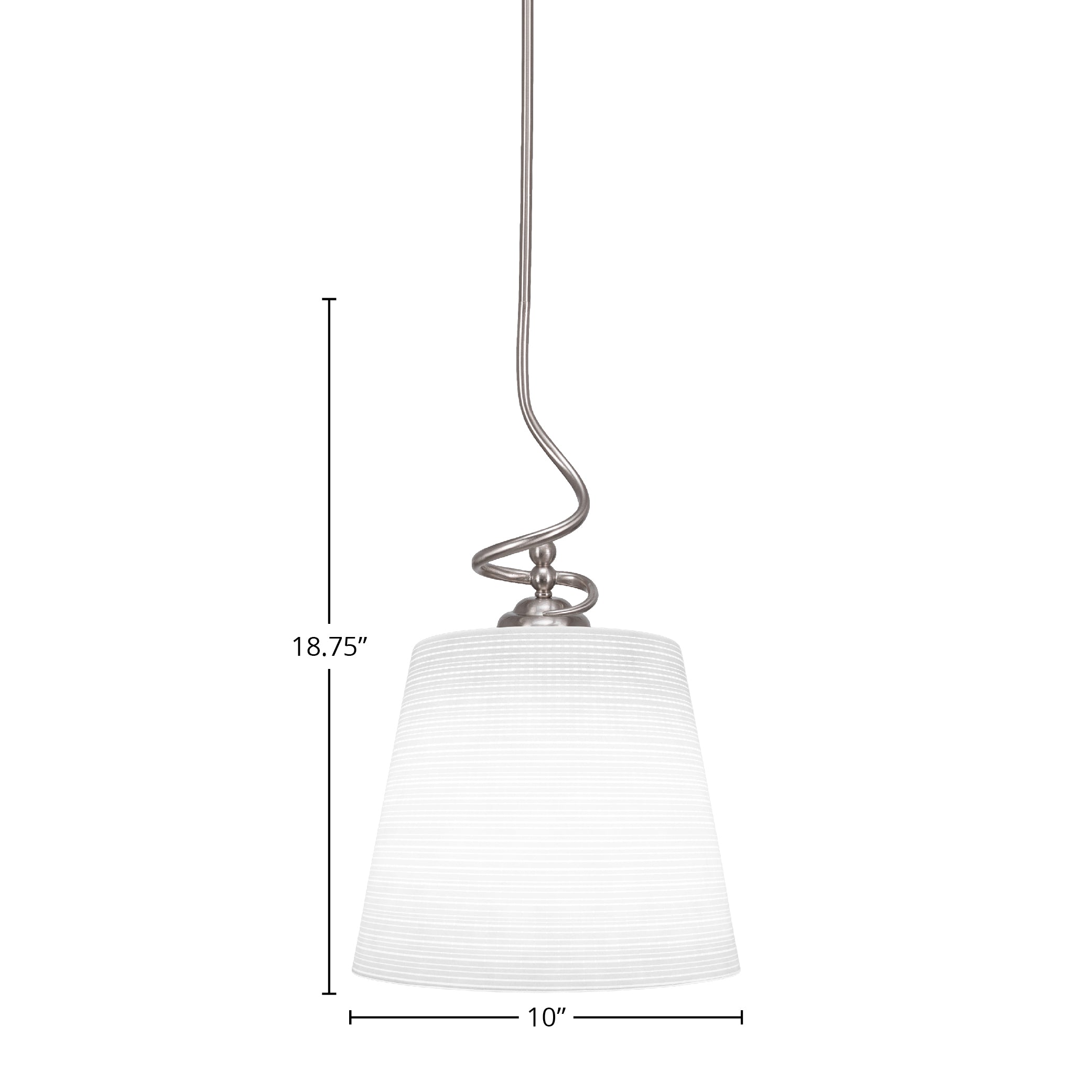 Capri One Light Pendant in Brushed Nickel with 10" White Matrix Shade