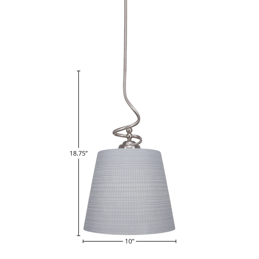Capri One Light Pendant in Brushed Nickel with 10" Gray Matrix Shade
