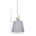 Capri One Light Pendant in Brushed Nickel with 10" Gray Matrix Shade