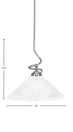 Capri One Light Pendant in Brushed Nickel with 16" Italian Bubble Shade