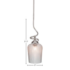 Capri One Light Pendant in Brushed Nickel with 9" Clear Textured Shade