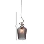 Capri One Light Pendant in Brushed Nickel with 9" Smoke Textured Shade
