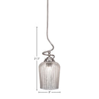 Capri One Light Pendant in Brushed Nickel with 9" Silver Textured Shade
