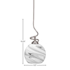 Capri One Light Pendant in Brushed Nickel with 9.5" Onyx Swirl Shade