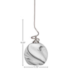 Capri One Light Pendant in Brushed Nickel with 11.75" Onyx Swirl Shade