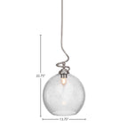 Capri One Light Pendant in Brushed Nickel with 13.75" Smoke Bubble Shade