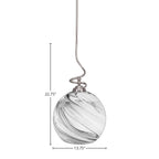 Capri One Light Pendant in Brushed Nickel with 13.75" Onyx Swirl Shade