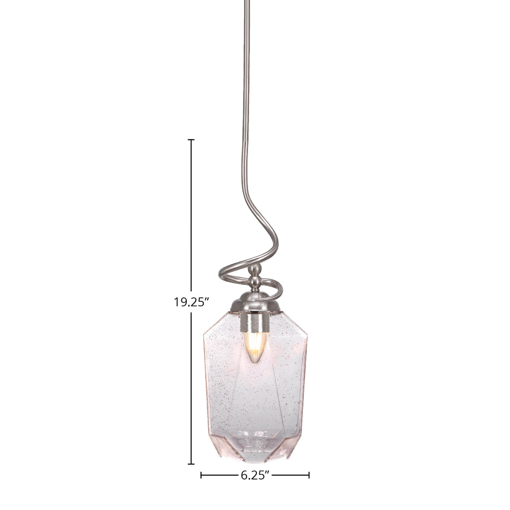 Capri One Light Pendant in Brushed Nickel with 6.25" Clear Bubble Shade