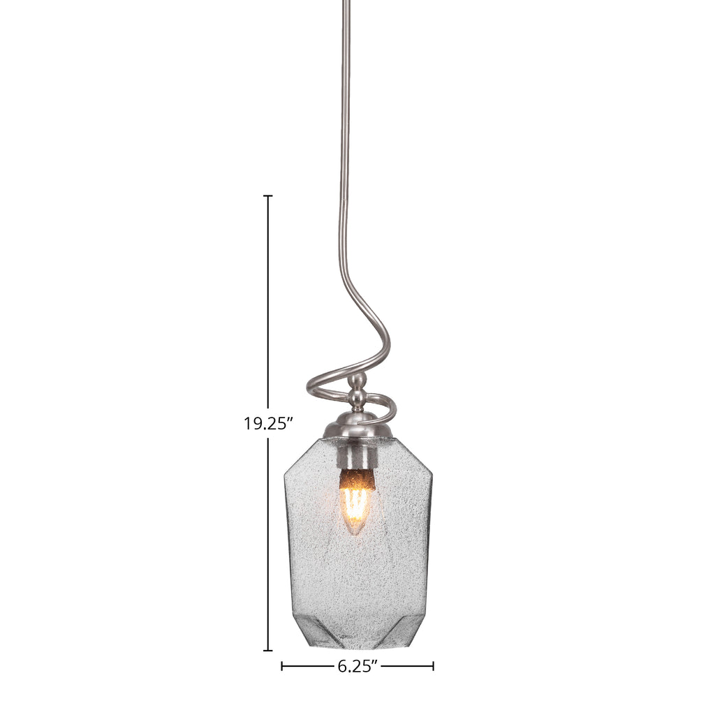 Capri One Light Pendant in Brushed Nickel with 6.25" Smoke Shade