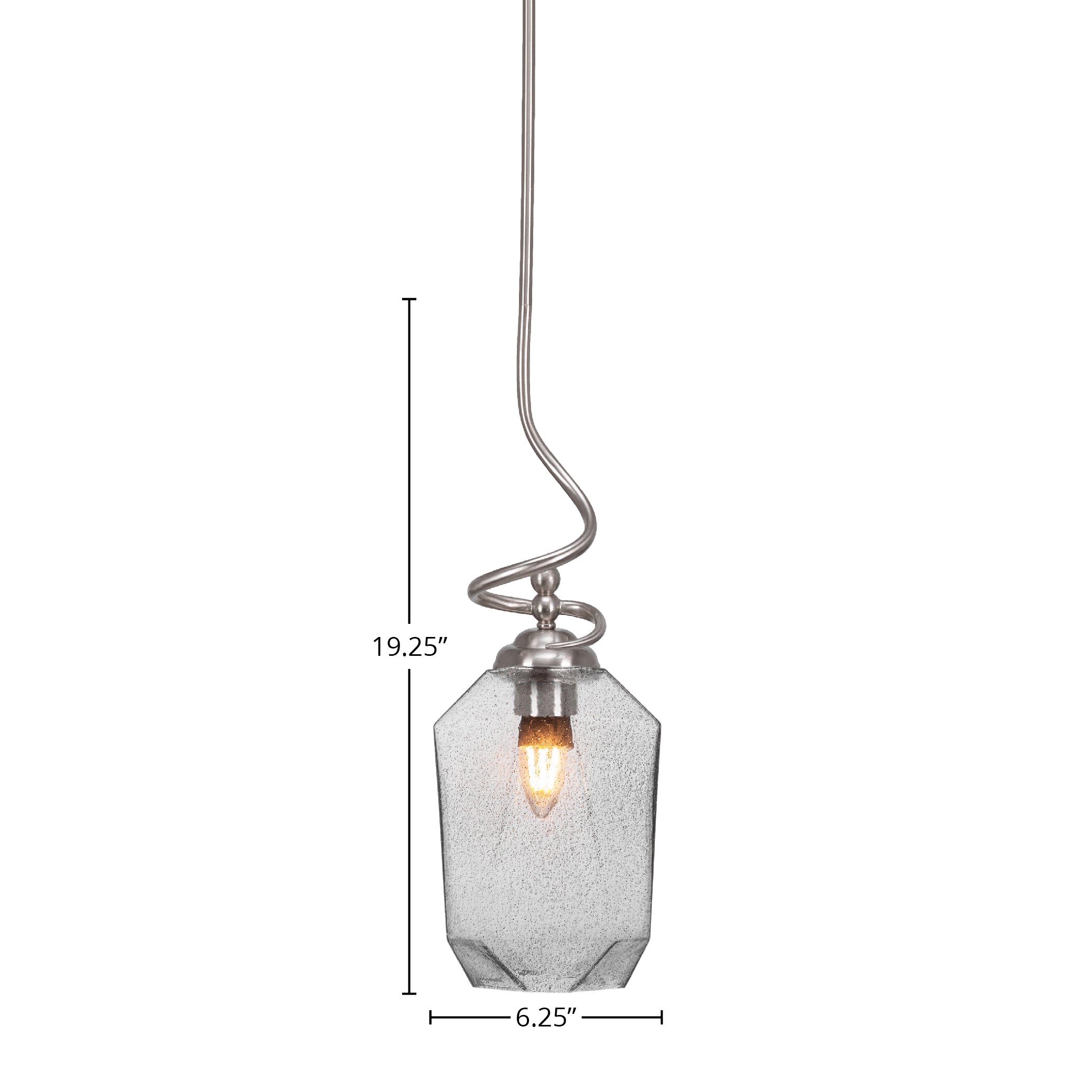 Capri One Light Pendant in Brushed Nickel with 6.25" Smoke Shade