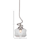 Capri One Light Pendant in Brushed Nickel with 8.75" Clear Bubble Shade