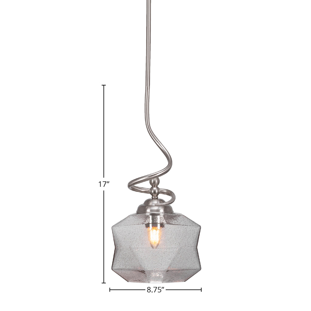 Capri One Light Pendant in Brushed Nickel with 8.75" Smoke Shade