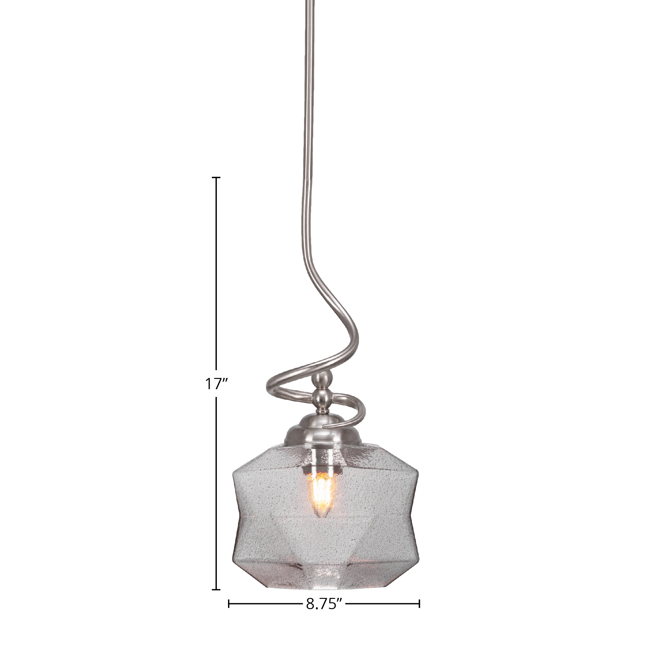 Capri One Light Pendant in Brushed Nickel with 8.75" Smoke Shade