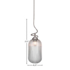 Capri One Light Pendant in Brushed Nickel with 8.25" Micro Bubble Ribbed Shade