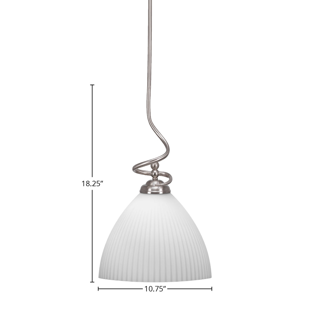 Capri One Light Pendant in Brushed Nickel with 10.75" Opal Frosted Shade