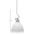 Capri One Light Pendant in Brushed Nickel with 10.75" Opal Frosted Shade