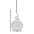 Capri One Light Pendant in Brushed Nickel with 13.75" Opal Frosted Shade