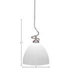 Capri One Light Pendant in Brushed Nickel with 14" Opal Frosted Shade