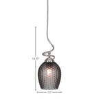 Capri One Light Pendant in Brushed Nickel with 7.5" Smoke Textured Shade