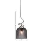 Capri One Light Pendant in Brushed Nickel with 7" Smoke Textured Shade