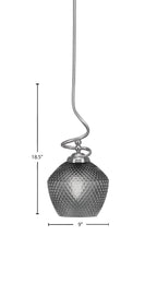 Capri One Light Pendant in Brushed Nickel with 9" Smoke Textured Shade