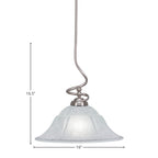 Capri One Light Pendant in Brushed Nickel with 16" White Marble Shade
