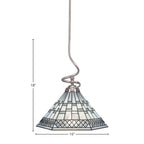 Capri One Light Pendant in Brushed Nickel with 16" Pewter Art Glass Shade