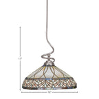 Capri One Light Pendant in Brushed Nickel with 16" Royal Merlot Art Glass Shade