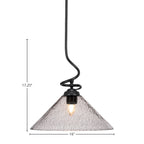 Capri One Light Pendant in Matte Black with 16" Smoke Bubble Shade