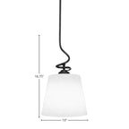 Capri One Light Pendant in Matte Black with 10" White Matrix Shade