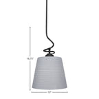 Capri One Light Pendant in Matte Black with 10" Gray Matrix Shade