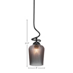 Capri One Light Pendant in Matte Black with 9" Smoke Textured Shade