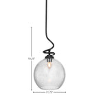Capri One Light Pendant in Matte Black with 11.75" Smoke Bubble Shade