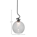 Capri One Light Pendant in Matte Black with 13.75" Clear Bubble Shade
