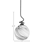 Capri One Light Pendant in Matte Black with 13.75" Onyx Swirl Shade