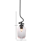 Capri One Light Pendant in Matte Black with 6.25" Clear Bubble Shade