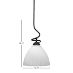 Capri One Light Pendant in Matte Black with 10.75" Opal Frosted Shade