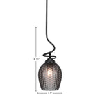 Capri One Light Pendant in Matte Black with 7.5" Smoke Textured Shade