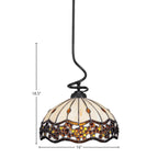 Capri One Light Pendant in Matte Black with 16" Roman Jewel Art Glass Shade