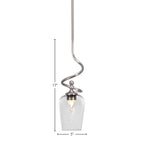 Capri One Light Mini Pendant in Brushed Nickel with 5" Clear Bubble Shade