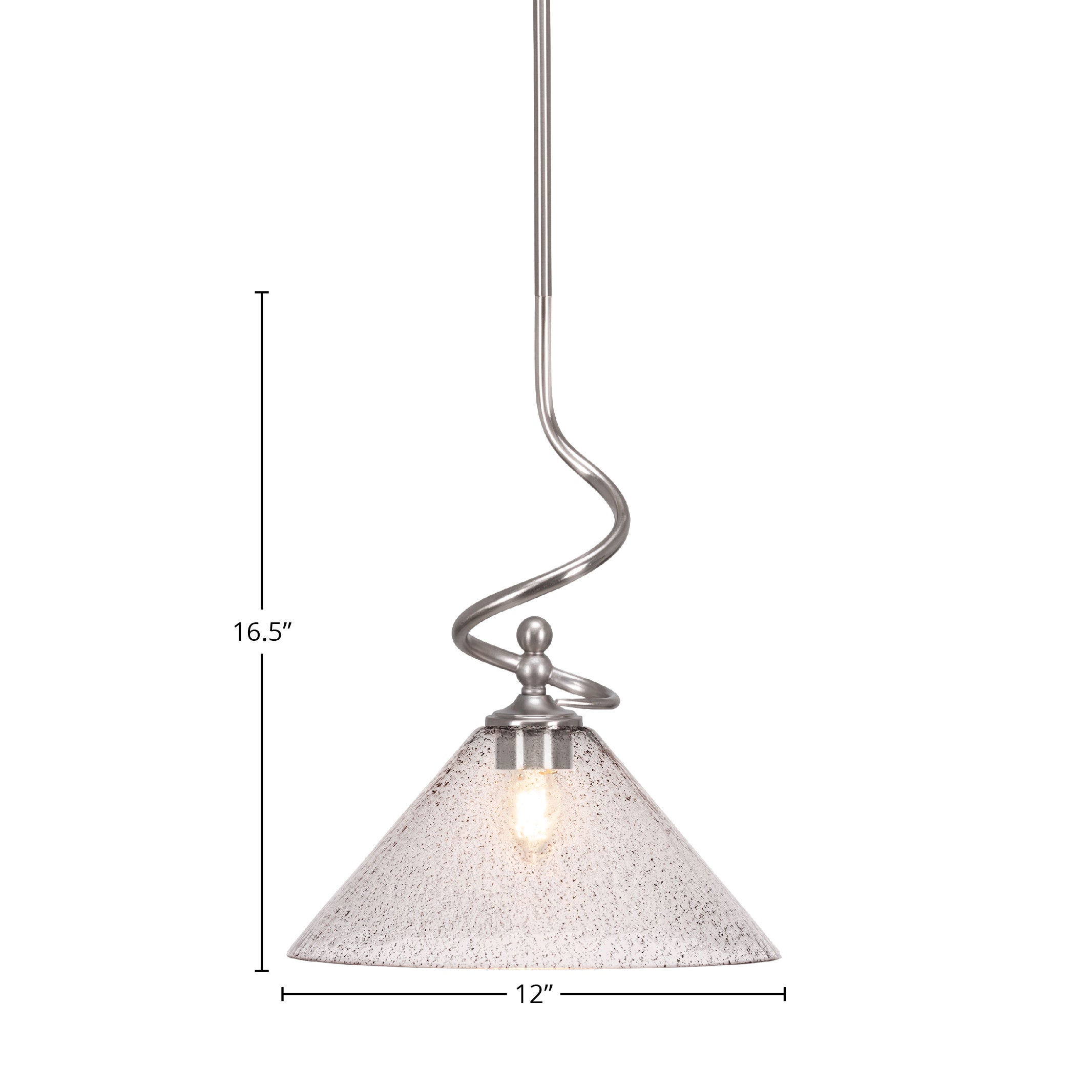 Capri One Light Mini Pendant in Brushed Nickel with 12" Smoke Bubble Shade
