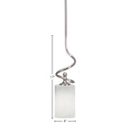 Capri One Light Mini Pendant in Brushed Nickel with 4" White Muslin Shade