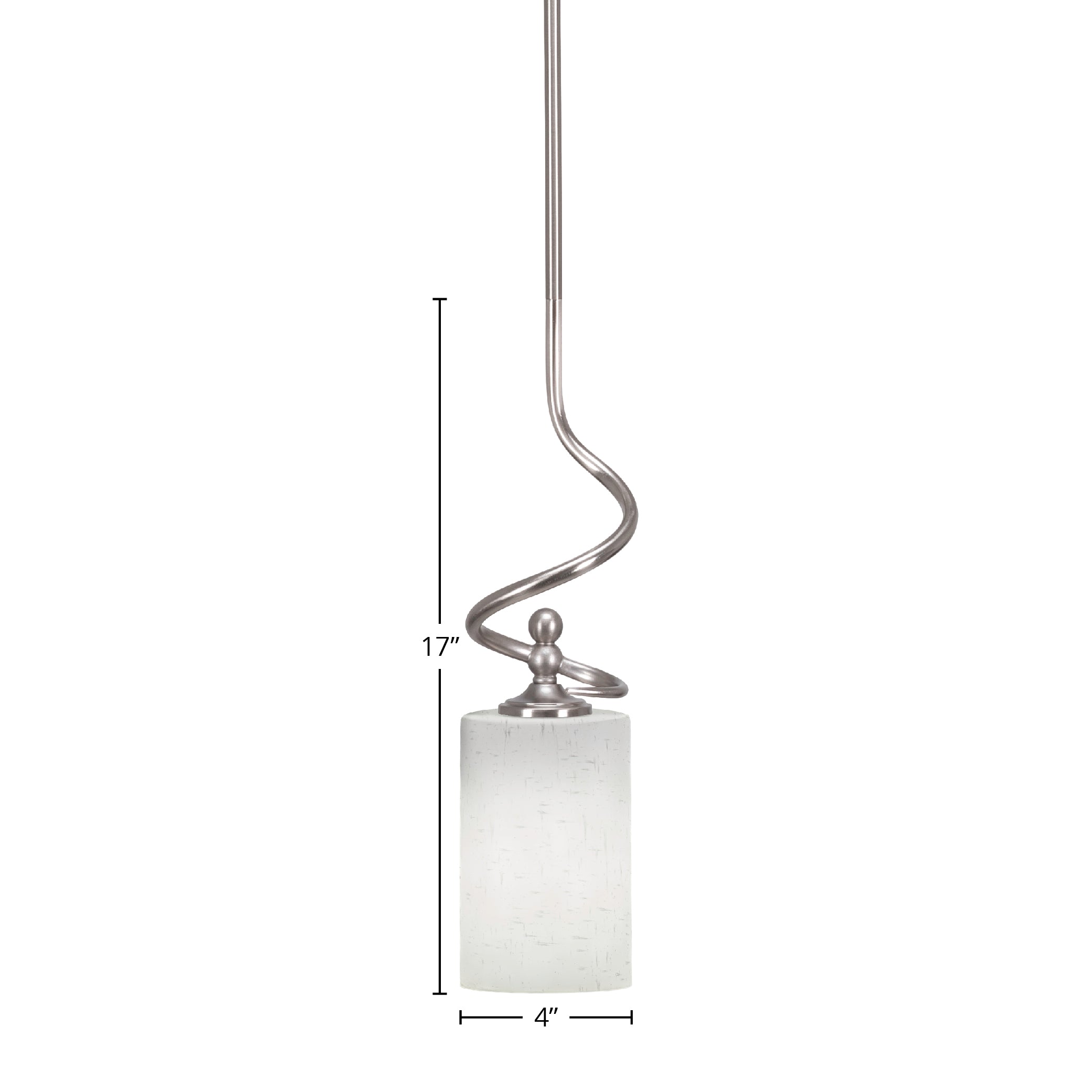 Capri One Light Mini Pendant in Brushed Nickel with 4" White Muslin Shade